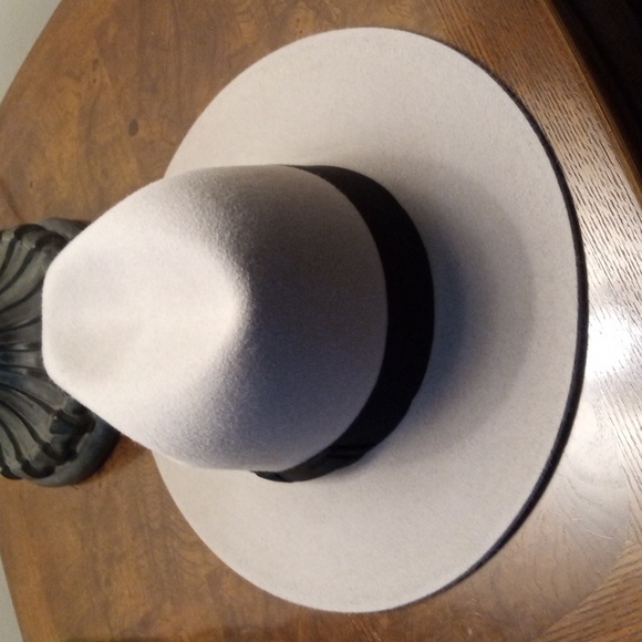 Light Gray Pinch Wide Brim Fur Felt Fedora New - Picture 3 of 8